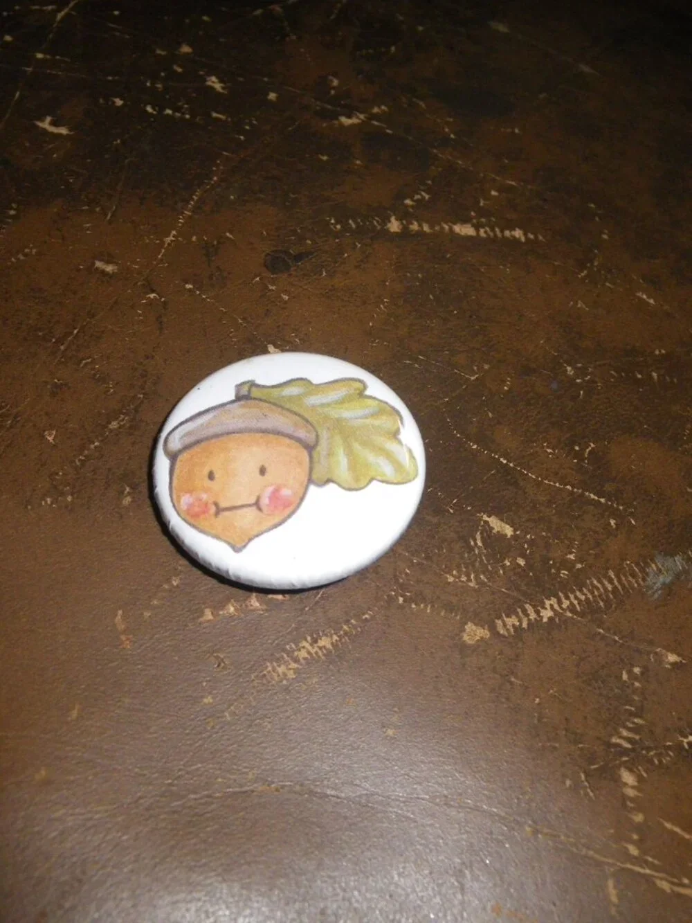 Super Cute Acorn 1 1/4” Pin Back Button